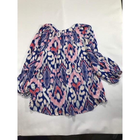 Crown Ivy Floral Blouse Womens Long Flared Sleeve V Neck Top Size PXL - Picture 5 of 7